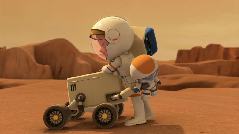 Catalina schließt Freundschaft mit einem Rover, der auf dem Mars zurückgelassen wurde. – Bild: SUPER RTL