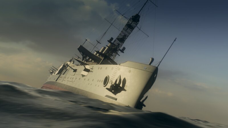 The USS San Diego sinking after hitting a mine – Bild: The National Geographic Channel