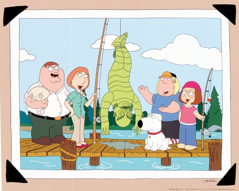 FAMILY GUY: The Griffins attempt to have some family fun gets a little fishy in the premiere episode of the subversive new comedy FAMILY GUY, ‚I Never Met The Dead Man‘ (L-R: Stewie, Peter, Lois, The Creature from the Black Lagoon, Brian, Chris and Meg.) – Bild: 20th Century Fox Film Corp. /​ FOX