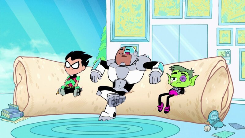 v.li.: Robin, Cyborg, Beast Boy – Bild: Warner Bros. Entertainment Inc. TEEN TITANS and all related characters and elements are copyrights and trademarks of DC. All Rights Reserved. /​ for promotional use only