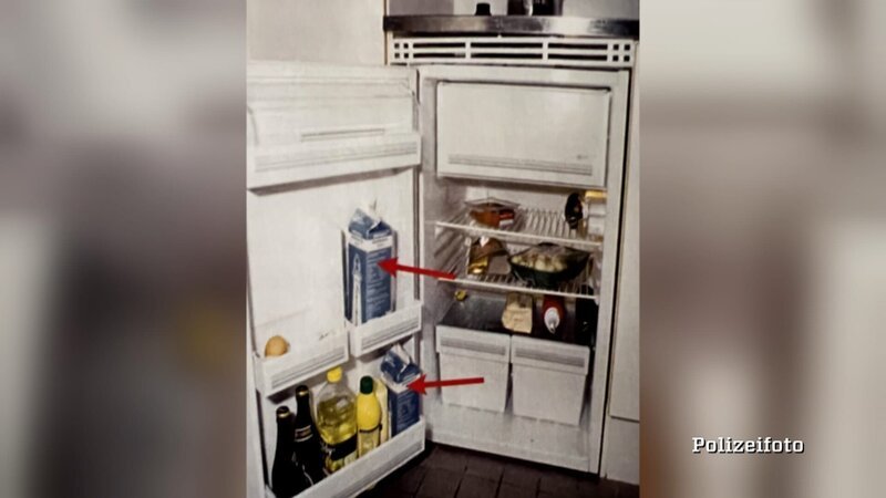 Der Täter hatte aus einer Milchtüte getrunken, die im Kühlschrank des Opfers stand. – Bild: ZDF