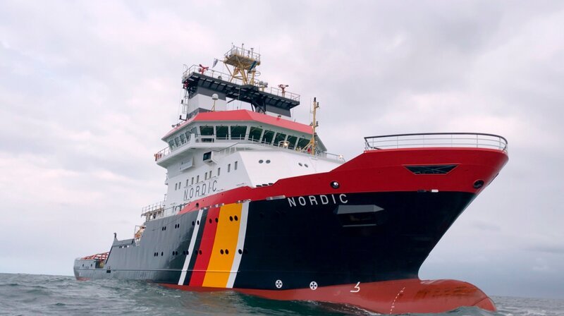Der leistungsstärkste Notschlepper in der deutschen Bucht: Die "Nordic". – Bild: NDR Der leistungsstärkste Notschlepper in der deutschen Bucht: Die "Nordic". – Bild: NDR