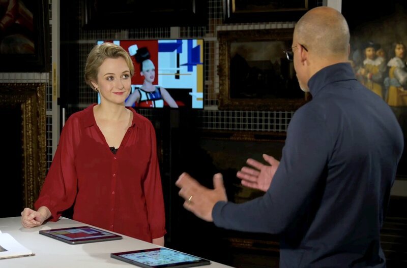 Bloggerin und Kunsthistorikerin Julia Meyer-Brehm im Gespräch mit Kunsthistoriker Henry Keazor – Bild: DokFabrik