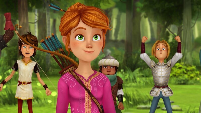 Die Freunde der Tafelrunde sind begeistert: Guinevere ist die erste weibliche Teilnehmerin der Helden-Rallye. – Bild: SWR/​Blue Spirit Productions/​Canal+ Thématiques