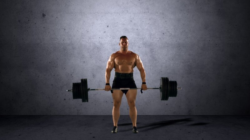 London, UK: A weight lifter showing how to lift weights properly. – Bild: Myles Warwood /​ National Geographic Channels