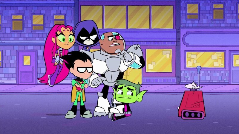 v.li.: Starfire, Robin, Raven, Cyborg, Beast Boy – Bild: Warner Bros. Entertainment Inc. TEEN TITANS and all related characters and elements are copyrights and trademarks of DC. All Rights Reserved.