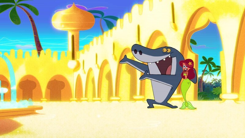 Marina genießt zusammen mit Sharko einen entspannten Tag am Strand.  +++ – Bild: Ein neuer Held /​ © Xilam Animation