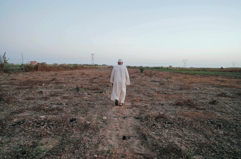 Der Landwirt Hamed Kori auf seinem Land im Nildelta in Ägypten, wo der steigende Meeresspiegel im Mittelmeer und das Eindringen von Salzwasser langsam einige der fruchtbarsten Ackerflächen der Welt verschlingen – Bild: SmallPlanet Productions