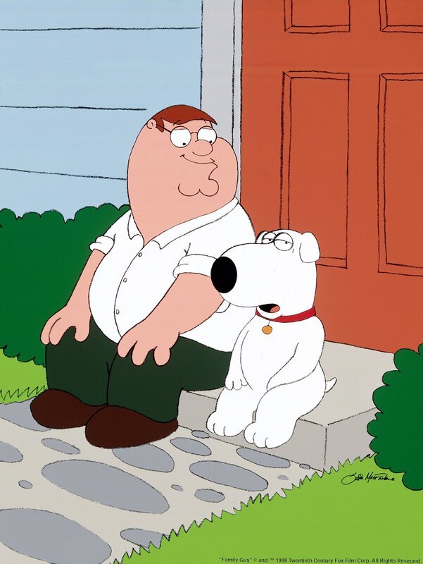 (5. Staffel) – Brian (r.), der Hund, ist der erste, an den sich Peter (l.) in Krisen wendet. – Bild: Twentieth Century Fox Film Corporation