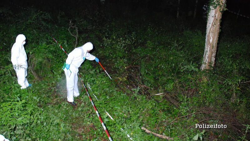 Die Ermittler suchen im Wald nach der Leiche einer jungen Frau. – Bild: ZDF