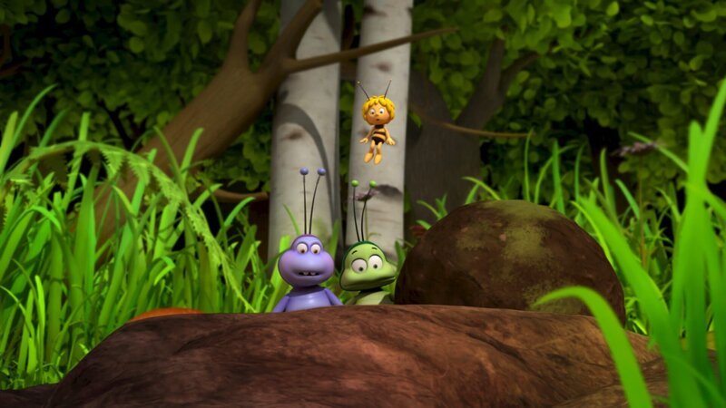 Ben und Rolf suchen nach ihren Mistkugeln. – Bild: ZDF und Studio 100 Animation
