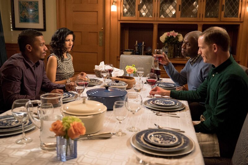 V.l.: Marcus (Nick Cannon), Rosa Diaz (Stephanie Beatriz), Captain Ray Holt (Andre Braugher), Kevin (Mark Evan Jackson) – Bild: UNIVERSAL TELEVISION LLC. All rights reserved /​ Erica Parise Lizenzbild frei