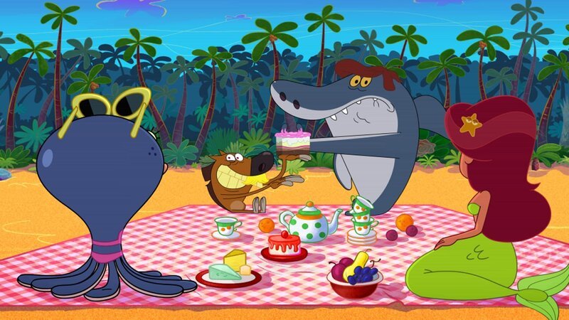 Zig und Sharko bekommen beide ein Strandverbot und verkleiden sich, um nicht erkannt zu werden.  +++ – Bild: Strandverbot /​ © Xilam Animation