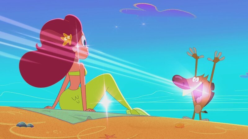Marina ist überwältigt: Zig hat einen neuen Duft aufgelegt, der sie magisch anzuziehen scheint.  +++ – Bild: Xilam Animation /​ Ein verführerischer Duft