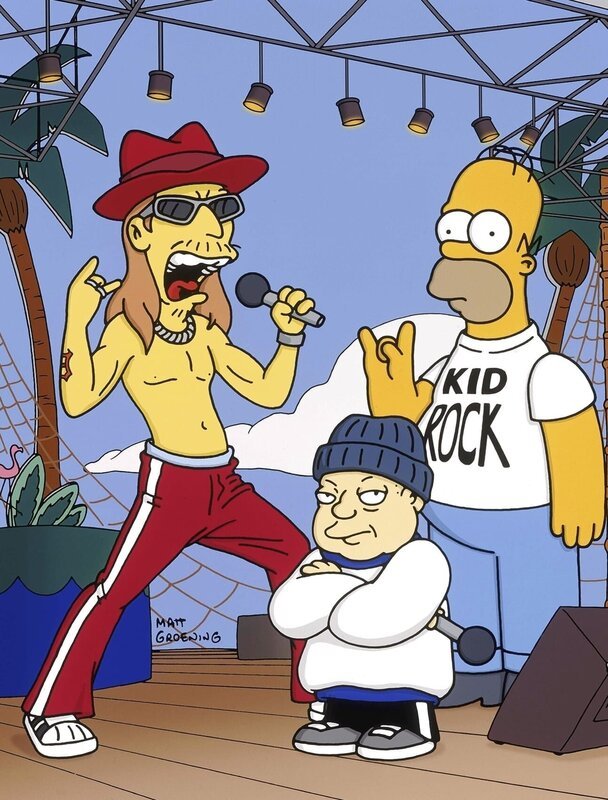 Homer (r.) lernt bei seinem Florida-Urlaub Kid Rock (l.) kennen … – Bild: ProSieben MAXX