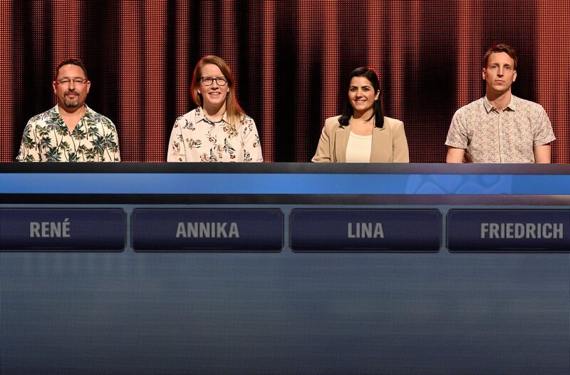 Die Kandidaten (v.l.n.r.): René Thomas, Annika Fröhlich, Lina Demir und Friedrich Hapkemeyer. – Bild: ARD/​Uwe Ernst