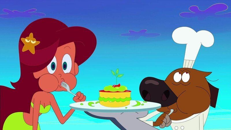 Zig macht beim Koch-Duell eine gute Figur: Marina ist hin und weg von seinen Künsten! – Bild: Xilam Animation