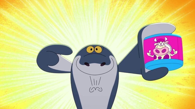 Sharko hat ein neues Spielzeug entdeckt: wenn man es schüttelt, macht es lustige Kuhgeräusche. – Bild: Xilam Animation