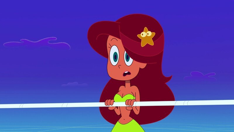Marina hat das Seiltanzen für sich entdeckt und möchte damit in das Buch der Weltrekorde. Doch Zig versucht das neue Hobby der Meerjungfrau direkt für sich zu nutzen. – Bild: Xilam Animation