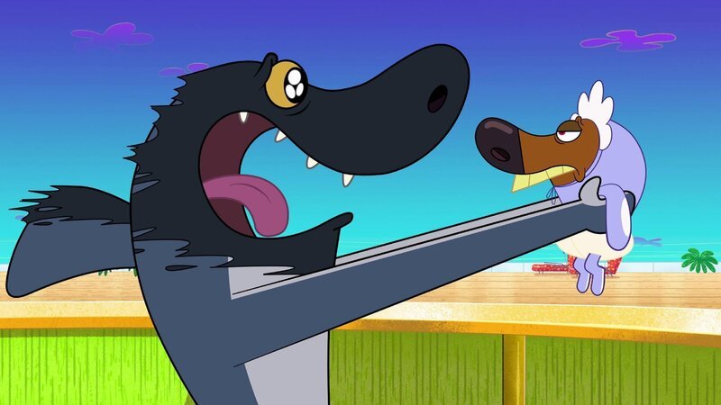 Als Sharko Zig erkennt fällt er aus allen Wolken: das Baby, das er die ganze Zeit mit sich herum trägt, ist Zig!  +++ – Bild: Baby Zig /​ © Xilam Animation