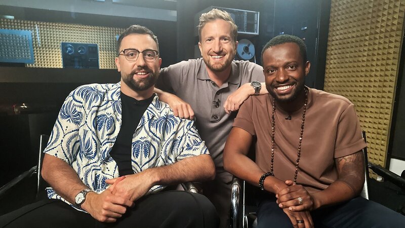v.li.: Sven Ivanic, Stefan Büsser und Charles Nguela – Bild: SRF
