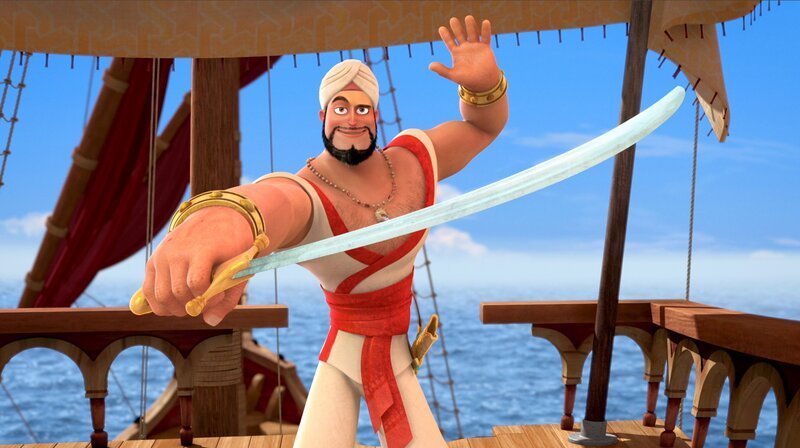 Sindbad ist von seinen Kampfkünsten sehr überzeugt. – Bild: rbb/​Hahn Film AG/​Chocolate Liberation Front Pty Ltd/​Toonz Entertainment Pte Ltd