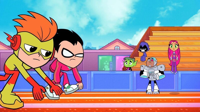 v.li.: Kid Flash, Robin, Beast Boy, Raven, Cyborg, Starfire – Bild: Warner Bros. Entertainment Inc.