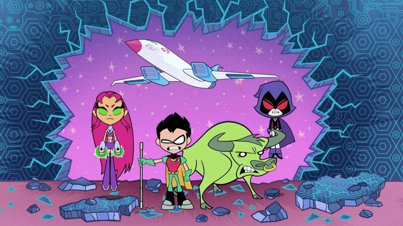 v.li.: Starfire, Robin, Beast Boy, Raven – Bild: Warner Bros. Entertainment Inc.
