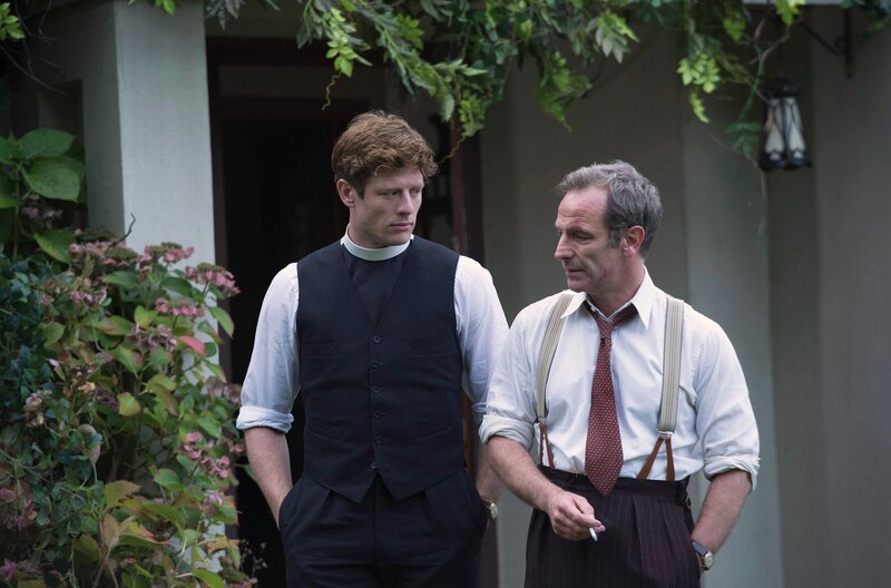 Sidney Chambers (James Norton, l.); Geordie Keating (Robson Green, r.) – Bild: WDR/​ITV