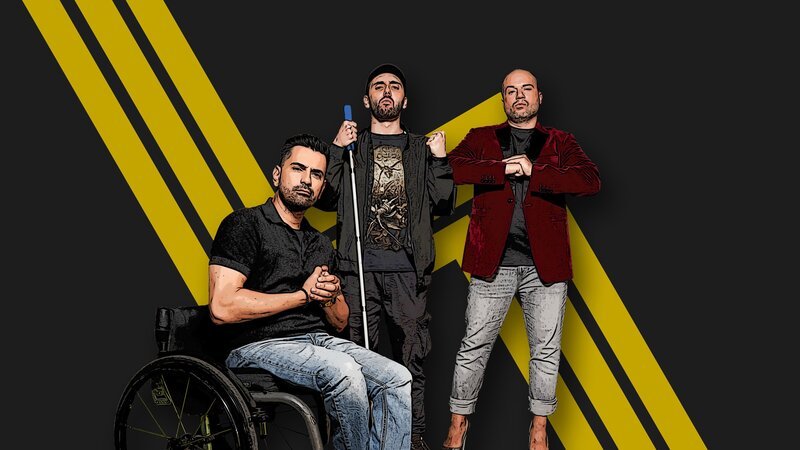 Von links: Die drei Comedians Tan Çağlar, Timur Turga und Okan Seese. – Bild: Enrico Meyer /​ Carl Schwarz /​ Mia Media Leipzig GmbH /​ MDR /​ BR