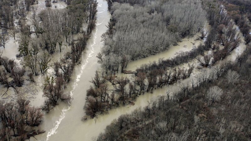 Luftaufnahme vom Nationalpark Donauauen im Winter. – Bild: 3sat