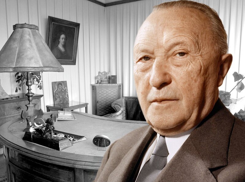 WDR Fernsehen WDR DOK, „Konrad Adenauer – Kanzler der jungen Republik“, Film von Lothar Schröder, am Freitag (16.05.14) um 23:55 Uhr. Konrad Adenauer (geb. 1876, Köln) setzte sich als Kölner Oberbürgermeister gegenüber dem zentralistischen Preussen für eine Stärkung des Westens ein und gab als Bundeskanzler mit seinem Leitsatz der Westintegration die politische Richtung für die neu geschaffene Bundesrepublik vor. – Konrad Adenauer und sein Arbeitszimmer. – Bild: WDR/ddp (M, D. Thol) WDR Fernsehen WDR DOK, „Konrad Adenauer – Kanzler der jungen Republik“, Film von Lothar Schröder, am Freitag (16.05.14) um 23:55 Uhr. Konrad Adenauer (geb. 1876, Köln) setzte sich als Kölner Oberbürgermeister gegenüber dem zentralistischen Preussen für eine Stärkung des Westens ein und gab als Bundeskanzler mit seinem Leitsatz der Westintegration die politische Richtung für die neu geschaffene Bundesrepublik vor. – Konrad Adenauer und sein Arbeitszimmer. – Bild: WDR/ddp (M, D. Thol)