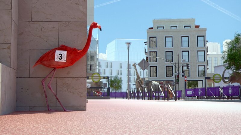 Das listige Flamingo-Trio hat die Rechnung ohne den guten Riecher des Elefanten gemacht … – Bild: Cube Creative Productions
