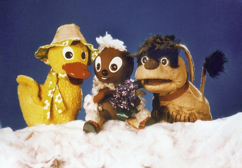 Schnatterinchen, Pittiplatsch und Moppi (v.l.n.r.). – Bild: RBB