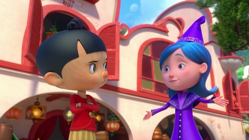 Pinocchio (l.) versucht gleichzeitig auf zwei Festen zu sein, seine Freundin Betulla (r.) soll ihn dabei unterstützen. – Bild: ZDF und Method Animation – Palomar
