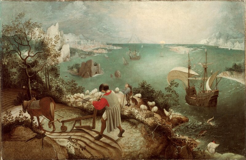 Pieter Bruegels „Der Sturz des Ikarus“ hängt in den Königlichen Museen der Schönen Künste in Brüssel. – Bild: AKG- images