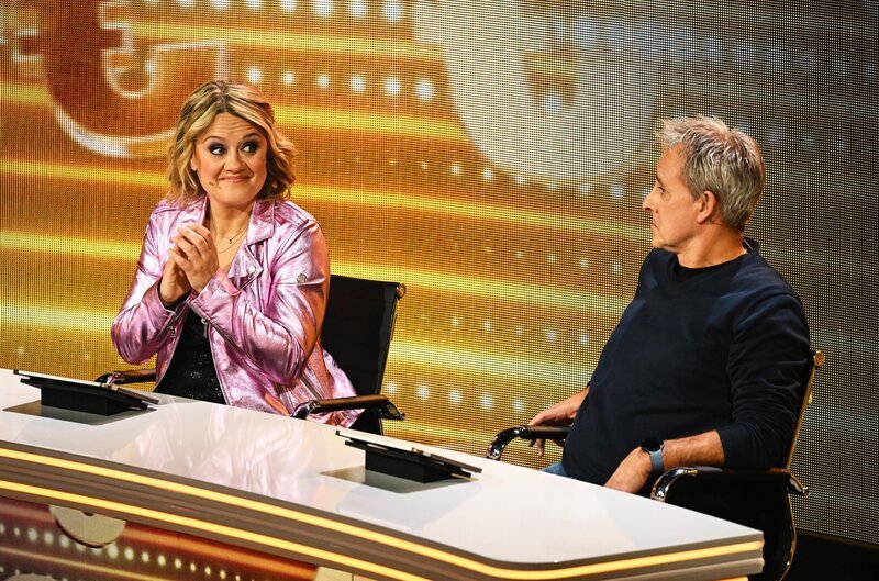 Lisa Feller (l.); Pierre Littbarski (r.) – Bild: SAT.1 /​ Willi Weber Eigenproduktionsbild frei