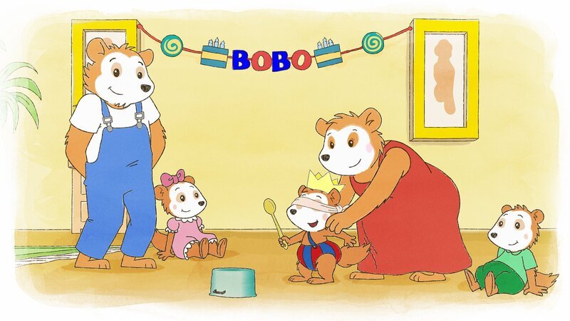 Zum Topfschlagen bekommt Bobo die Augen verbunden. – Bild: JEP ANIMATION/​WDR
