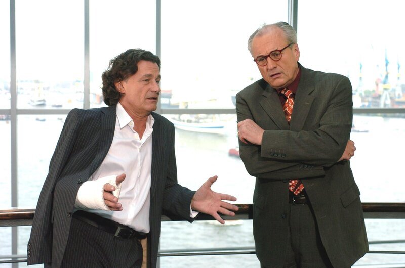 Max Volkert Martens (Günther Lesche), Dietrich Mattausch (Friedemann Stein). – Bild: ORF/​Markus Hertrich