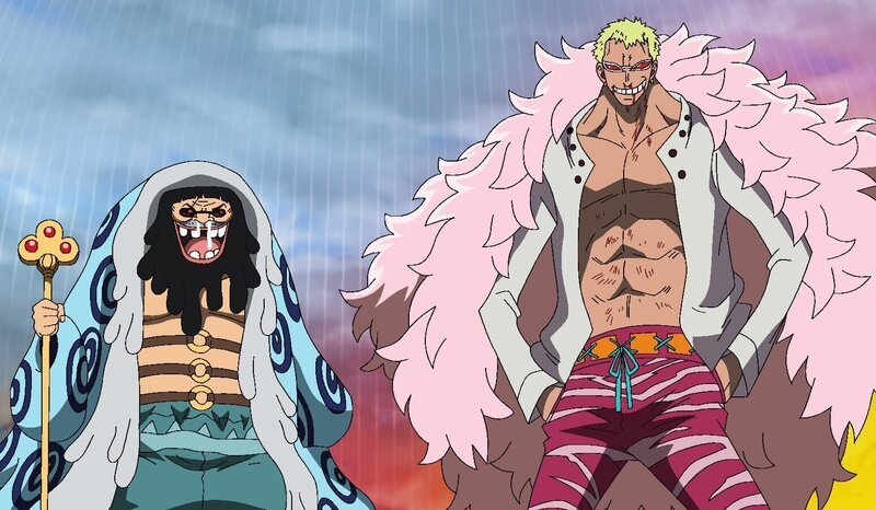 Trébol (l.); De Flamingo (r.) – Bild: Eiichiro Oda/​Shueisha, Toei Animation