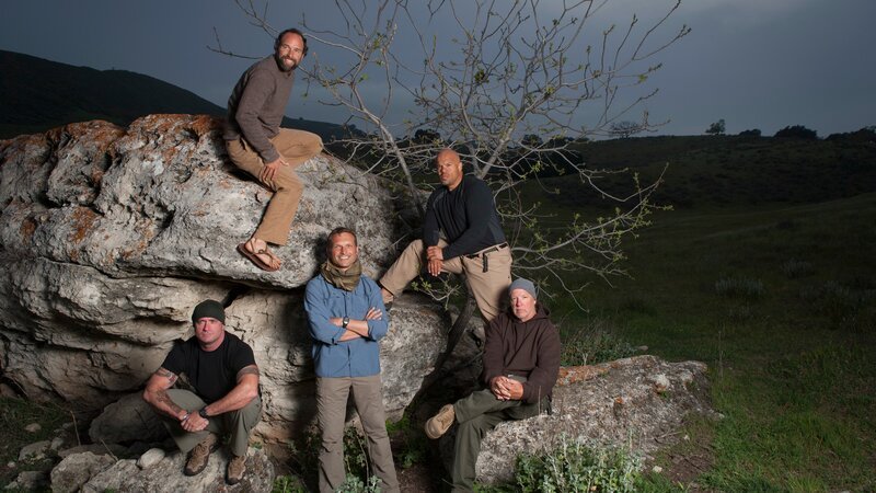 March 18, 2013. Los Angeles, California. The stars of Animal Planet’s new show, ‚Catch and Release‘. Pictured is (L-R) Terry Schappert, Matt Graham, John Hudson, Jake Zweig, and Tom Moore …Photo by John Chapple – Bild: Discovery Communications /​ John Chapple /​ John Chapple