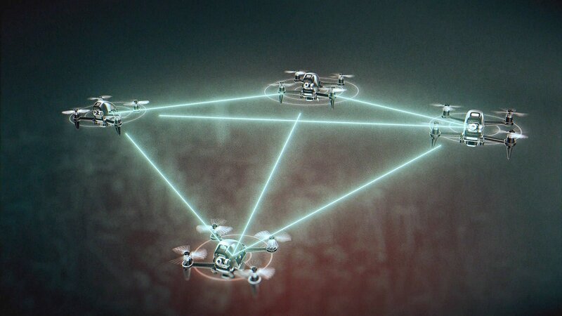 Die Zukunft der Drohnenkriegsführung liegt in vernetzten Drohnenschwärmen. – Bild: Ligne de Front / ZDF und Ligne de Front Die Zukunft der Drohnenkriegsführung liegt in vernetzten Drohnenschwärmen. – Bild: Ligne de Front / ZDF und Ligne de Front