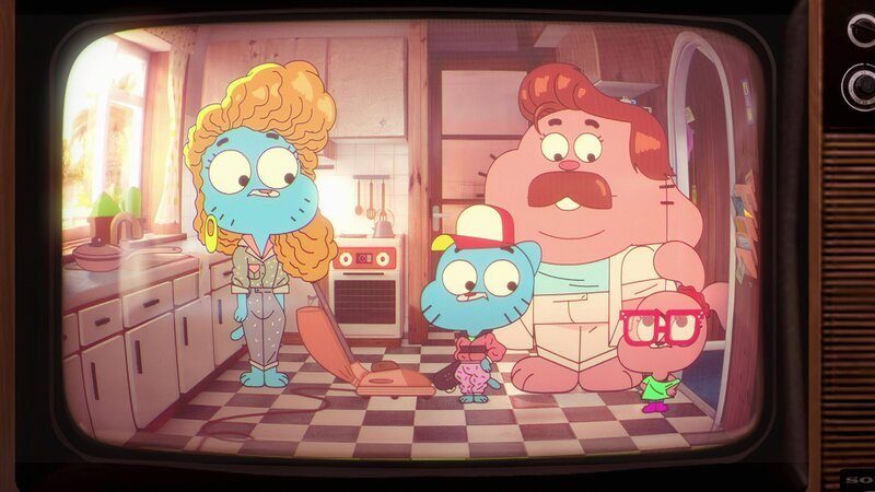 Die Familie Watterson tritt in einem stilisierten Fernsehwerbespot im Stil der 1980er Jahre für „Joyful Burger“ auf. – Bild: HBO