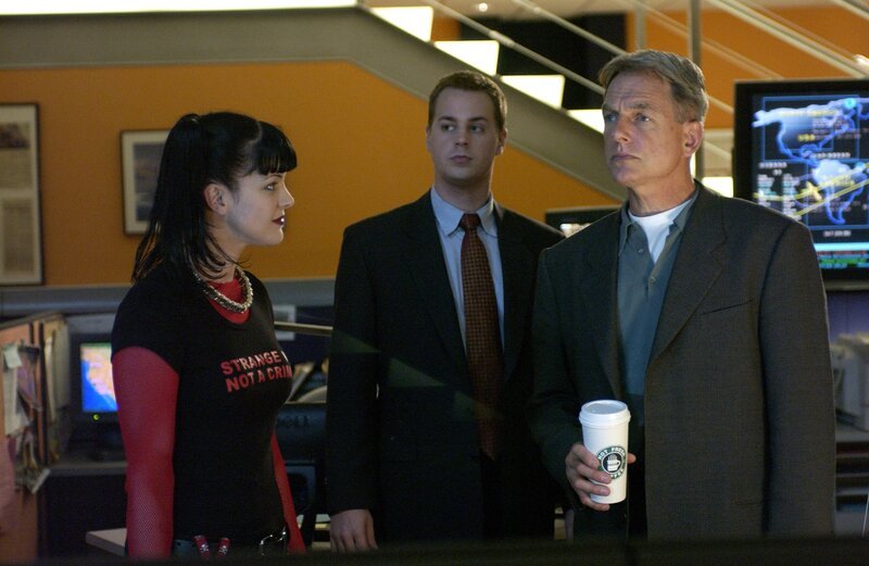 Auf der Suche nach dem Täter: Abby (Pauley Perette, l.), McGee (Sean Murray, M.) und Gibbs (Mark Harmon, r.) … – Bild: CBS Television