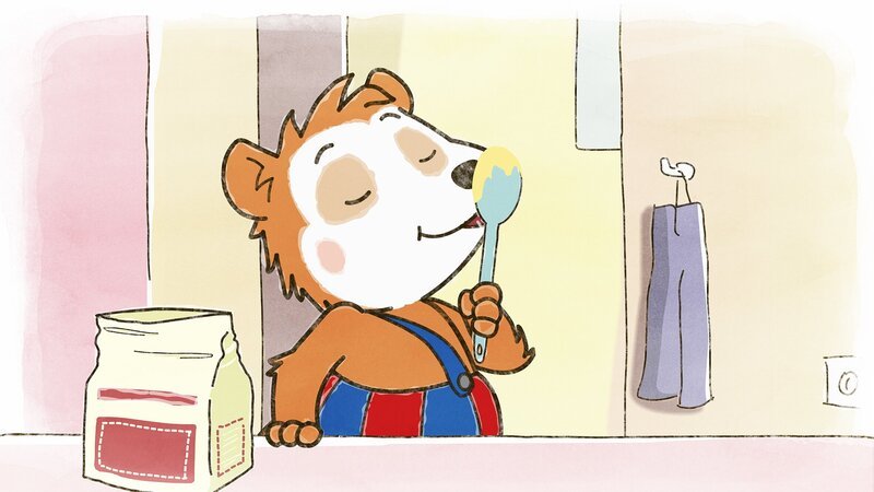 Bobo kostet den Pfannkuchenteig. – Bild: JEP ANIMATION/​WDR
