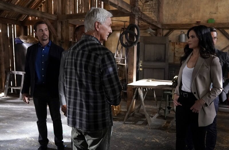 (v.l.n.r.) Timothy McGee (Sean Murray); Leroy Jethro Gibbs (Mark Harmon); Jessica Knight (Katrina Law) – Bild: Cliff Lipson
