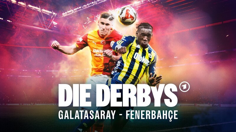 Das Cover zur Doku-Serie "Die Derbys - Die legendären Fußball-Duelle der Welt". – Bild: NDR/ARD/IMAGO/Middle East Images/Seskim Photo TR Das Cover zur Doku-Serie "Die Derbys - Die legendären Fußball-Duelle der Welt". – Bild: NDR/ARD/IMAGO/Middle East Images/Seskim Photo TR