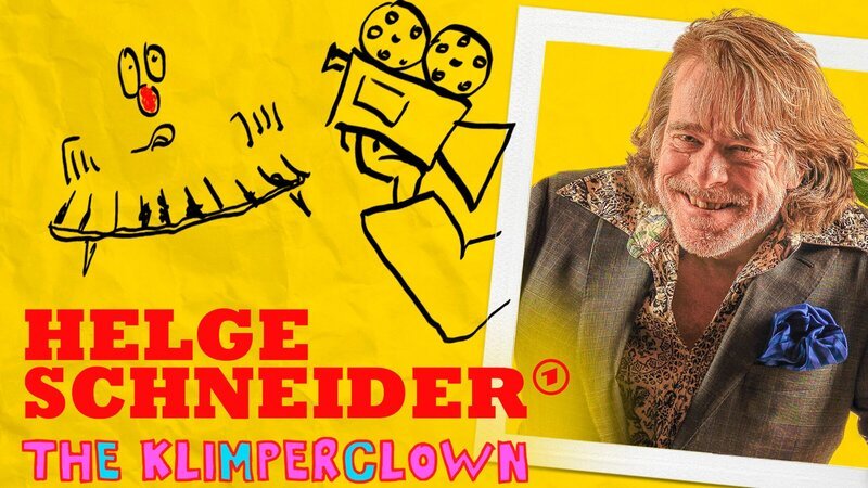 Keyvisual zur Doku „Helge Schneider – The Klimperclown“ Helge Schneider – Portraitfoto im weißen Rahmen vor gelbem Hintergrund mit Comic-Elementen: eine Hand, die eine Kamera hält und ein Klavier mit Augen und Nase. – Bild: 3sat Keyvisual zur Doku „Helge Schneider – The Klimperclown“ Helge Schneider – Portraitfoto im weißen Rahmen vor gelbem Hintergrund mit Comic-Elementen: eine Hand, die eine Kamera hält und ein Klavier mit Augen und Nase. – Bild: 3sat
