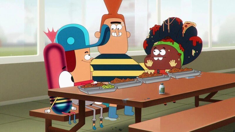 v.li.: Pinky Malinky, JJ Jameson, Freddy Fistburger, Babs Byuteman – Bild: The Movie Database