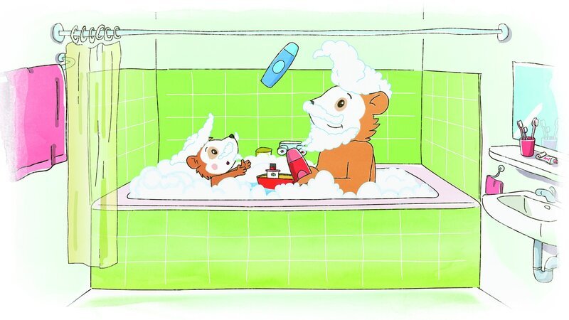 Bobo spielt mit Papa in der Badewanne. – Bild: JEP ANIMATION /​ WDR